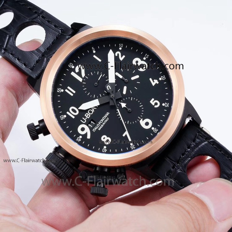 New Replica U-Boat Flightdeck Rose Gold Bezel Watches 50mm